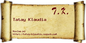 Tatay Klaudia névjegykártya